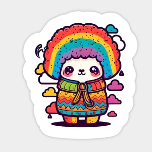 Colorful Alpaca kawaii Sticker